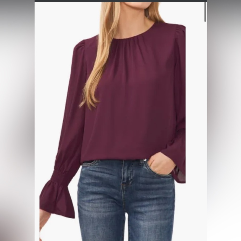 CeCe Elegant Plum Blouse
